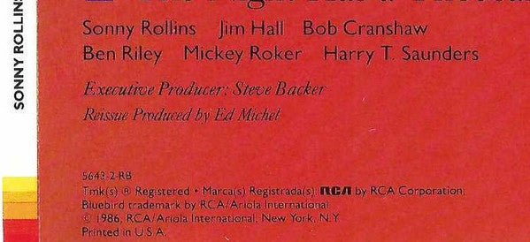 Sonny Rollins Featuring Jim Hall : The Quartets (CD, Comp, RM)