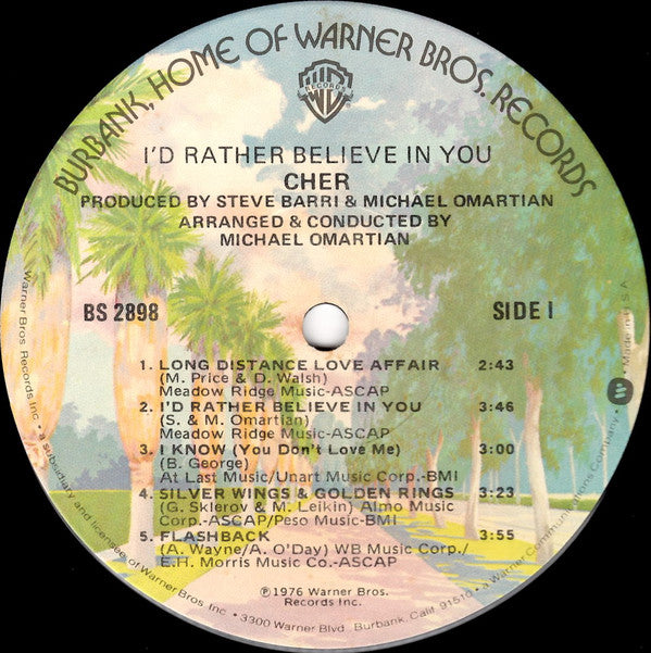 Cher : I'd Rather Believe In You (LP, Album, Jac)