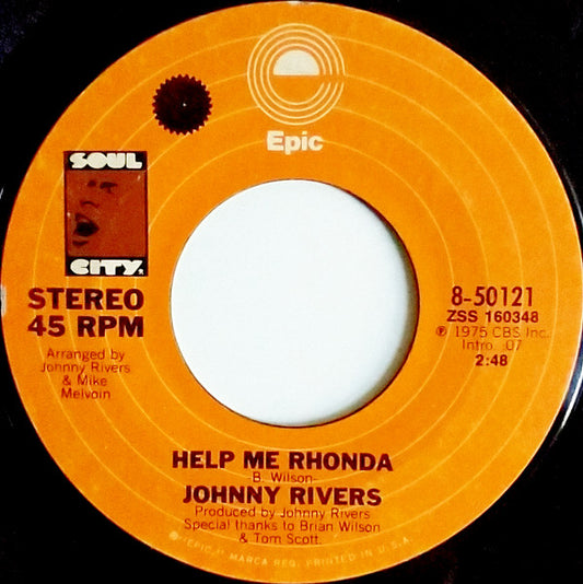 Johnny Rivers : Help Me Rhonda (7", Styrene, Ter)