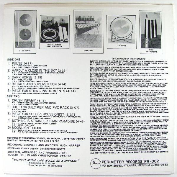 Robert Hollis·Christopher Swartz : Music For Homebuilt Instruments (LP)