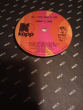 Sonny & Cher : All I Ever Need Is You (LP, Album, RE, Glo)