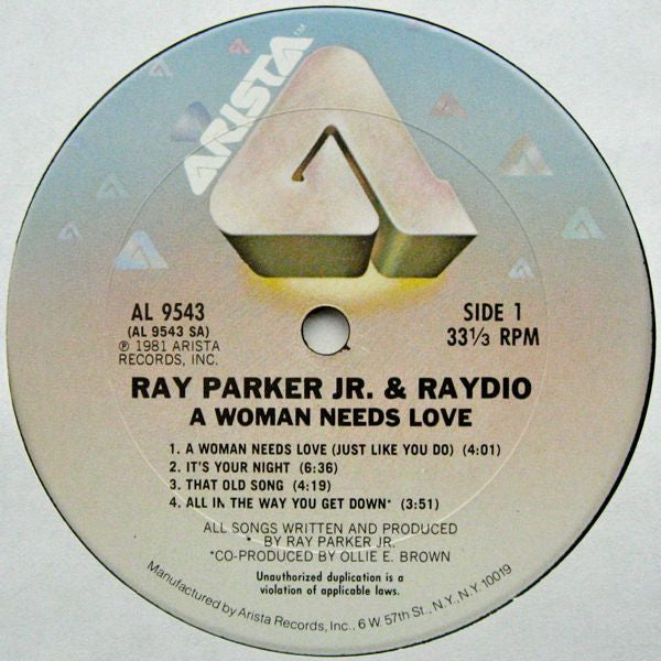 Ray Parker Jr. And Raydio : A Woman Needs Love (LP, Album, CTH)