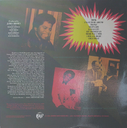 James Brown And His Famous Flames* : "Live" At The Apollo Volume II (Part 1) (LP, Album, RE)