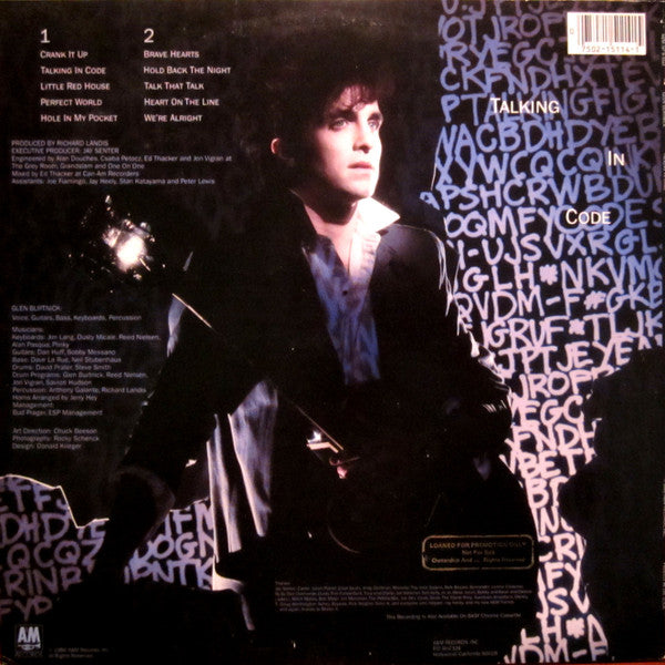 Glen Burtnick : Talking In Code (LP, Album, B -)