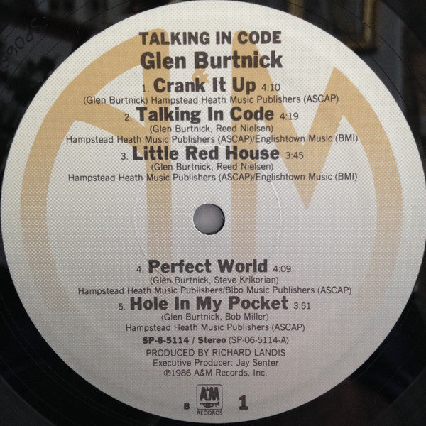 Glen Burtnick : Talking In Code (LP, Album, B -)