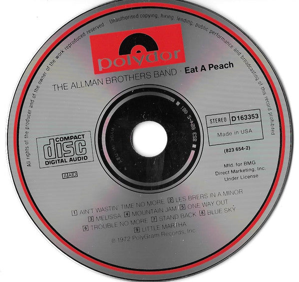 The Allman Brothers Band : Eat A Peach (CD, Album, Club, RE, RM, BMG)