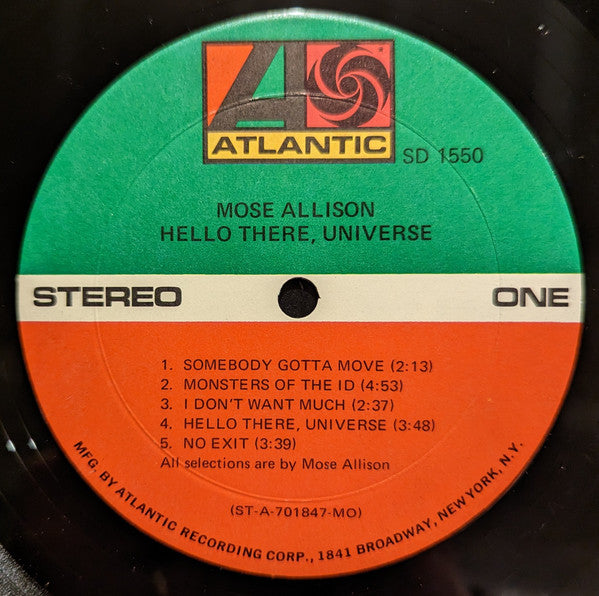Mose Allison : ...Hello There, Universe (LP, Album, Mon)