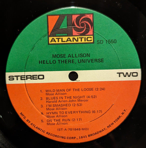 Mose Allison : ...Hello There, Universe (LP, Album, Mon)