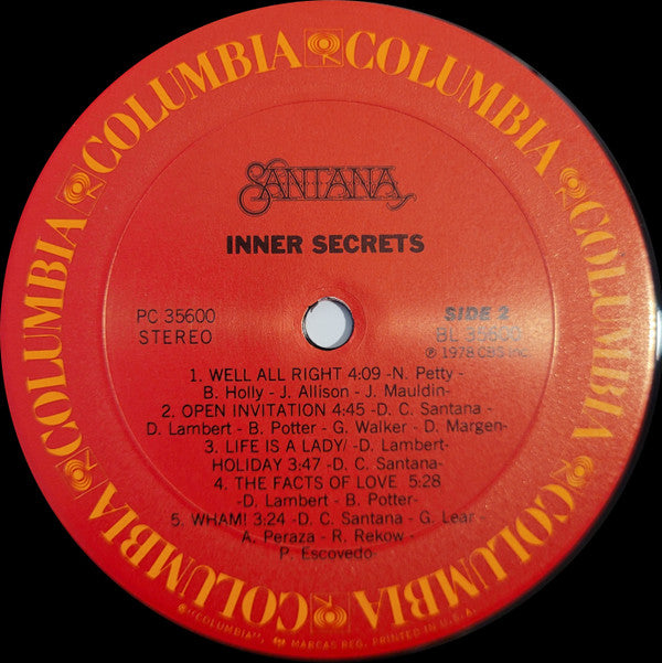 Santana : Inner Secrets (LP, Album, RP)
