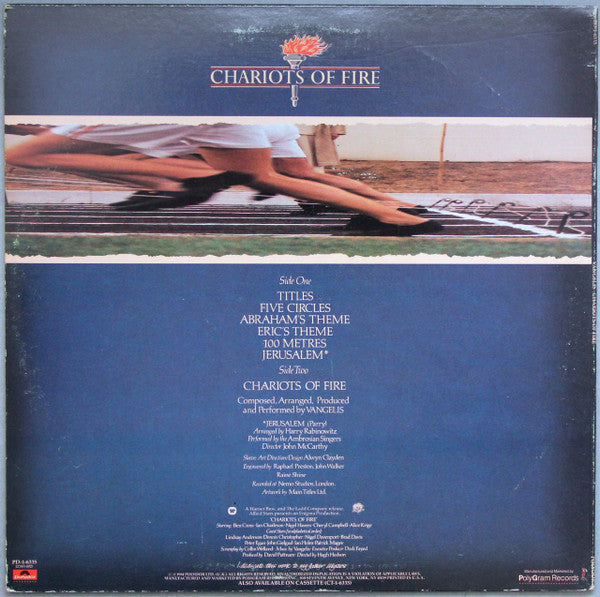 Vangelis : Chariots Of Fire (LP, Album, 53 )