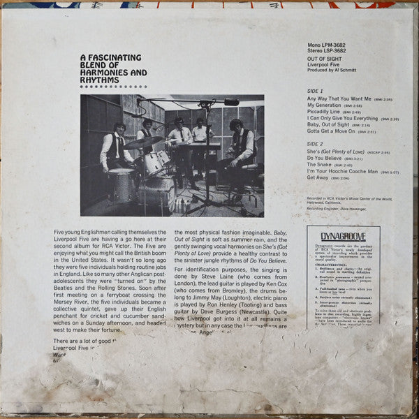 Liverpool Five : Out Of Sight (LP, Album, Mono)