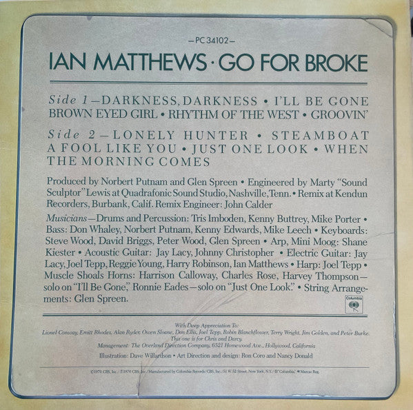 Ian Matthews* : Go For Broke (LP, Album, San)