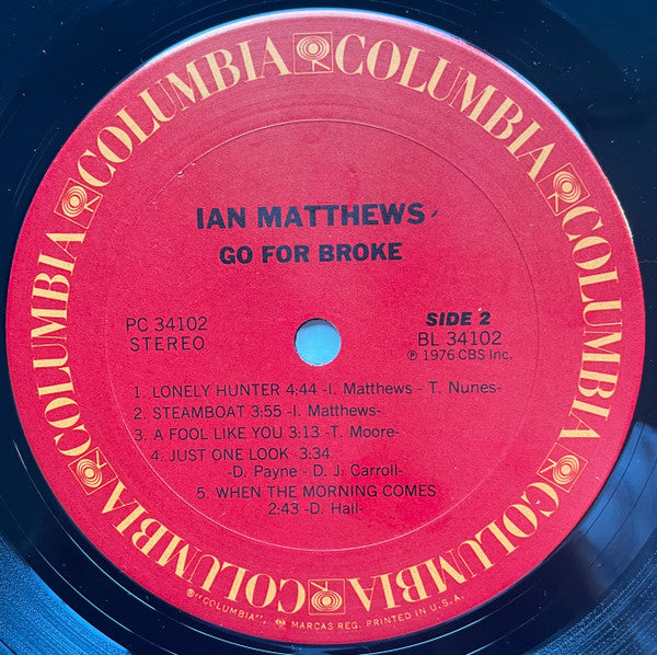 Ian Matthews* : Go For Broke (LP, Album, San)