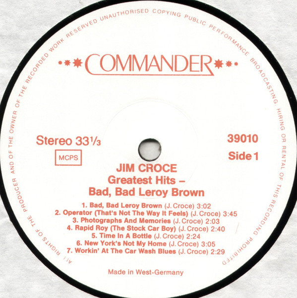 Jim Croce : Greatest Hits (LP, Comp)