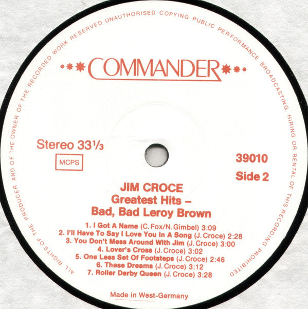 Jim Croce : Greatest Hits (LP, Comp)
