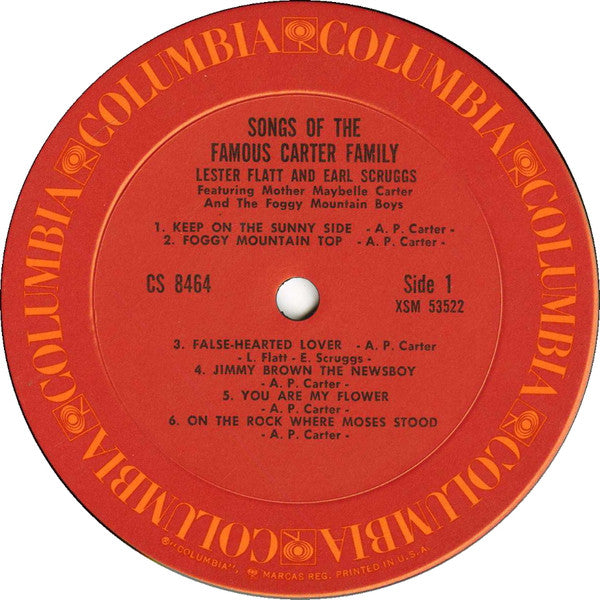 Lester Flatt & Earl Scruggs*, Maybelle Carter, The Foggy Mountain Boys : Songs Of The Famous Carter Family (LP, Album, RE)
