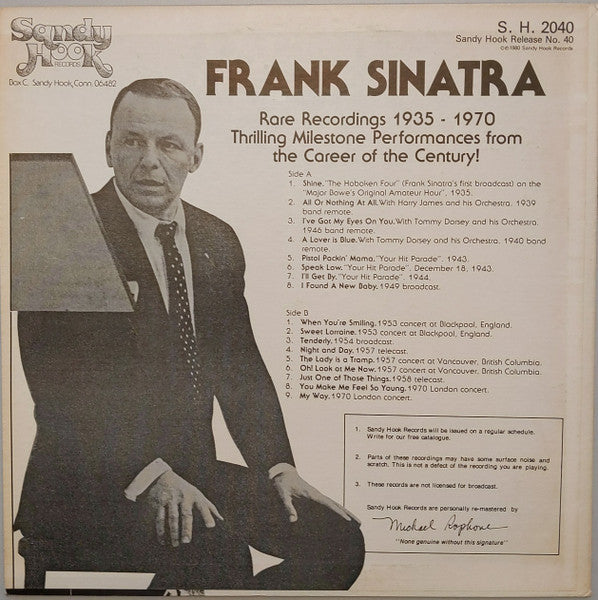 Frank Sinatra : Rare Recordings 1935 - 1970 (LP, Comp)