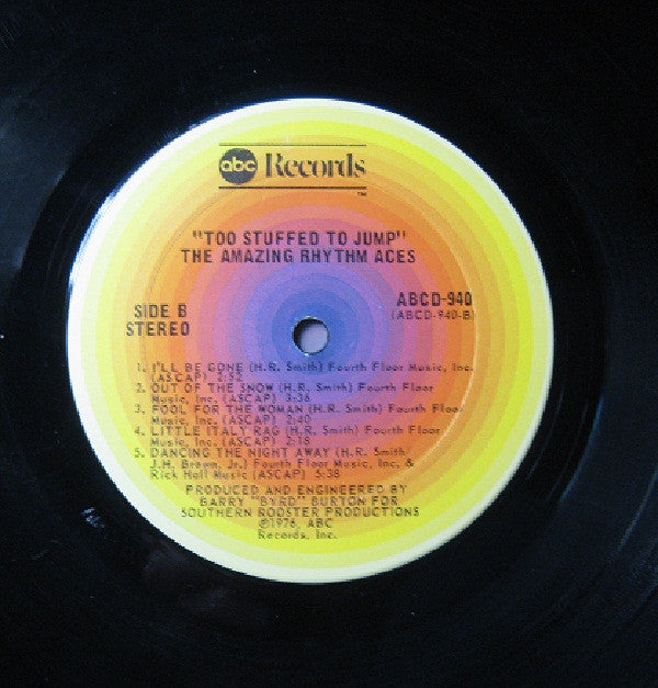 Amazing Rhythm Aces* : Too Stuffed To Jump (LP, Album, Ter)