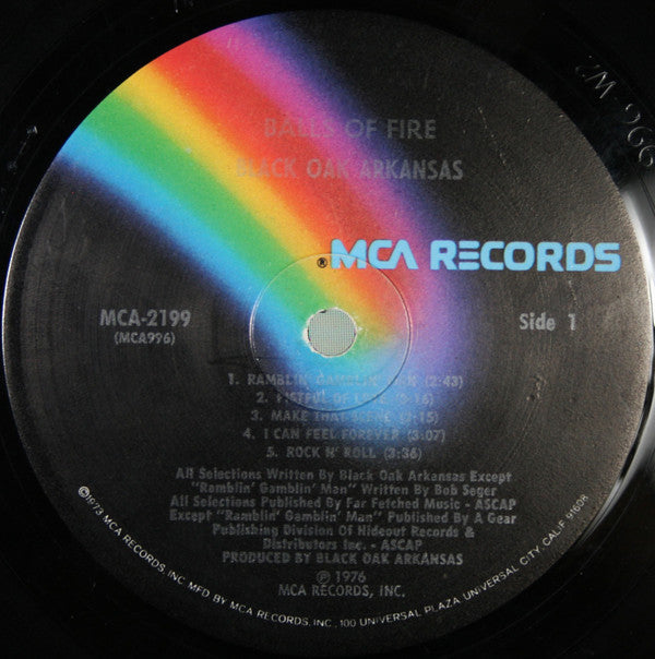 Black Oak Arkansas : Balls Of Fire (LP, Album, Pin)