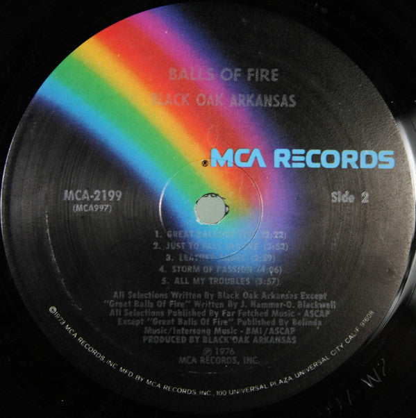 Black Oak Arkansas : Balls Of Fire (LP, Album, Pin)