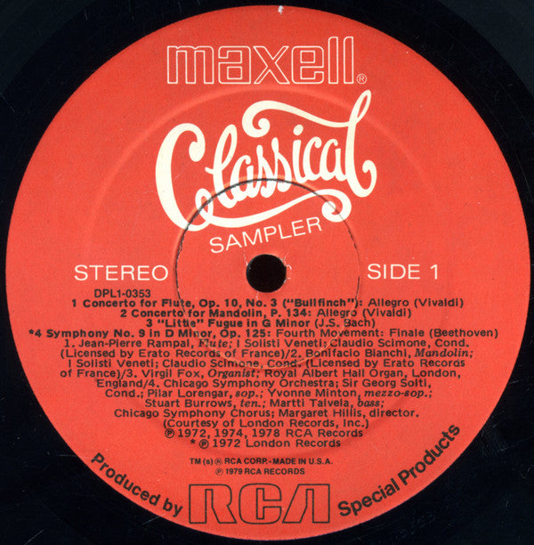 Various : Maxell Classical Sampler (LP, Comp, Ltd, Smplr, Gat)