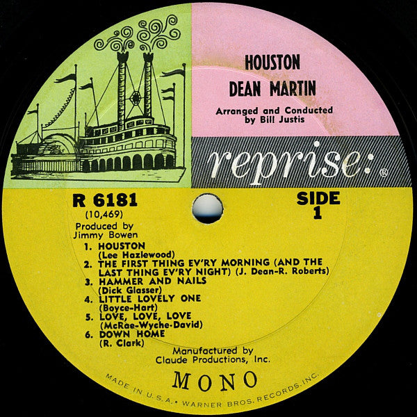 Dean Martin : Houston (LP, Album, Mono)