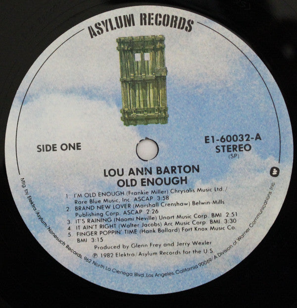 Lou Ann Barton : Old Enough (LP, Album, SP )