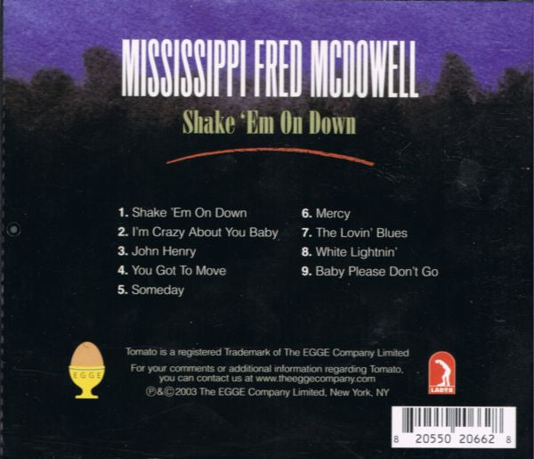 Mississippi Fred McDowell* : Shake 'Em On Down (CD, Album, RE)