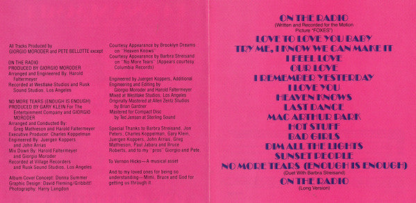 Donna Summer : On The Radio - Greatest Hits Vol. I & II (CD, Comp, Club, P/Mixed, RE)