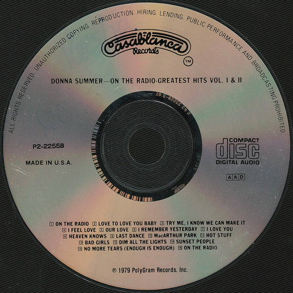 Donna Summer : On The Radio - Greatest Hits Vol. I & II (CD, Comp, Club, P/Mixed, RE)