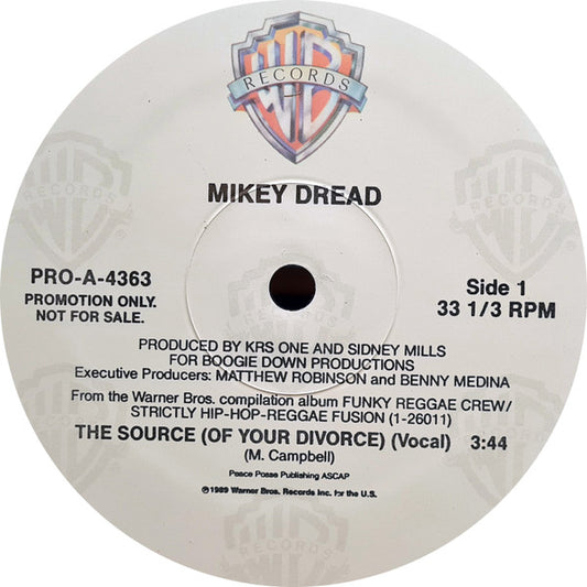Mikey Dread : The Source (Of Your Divorce) (12", Promo)