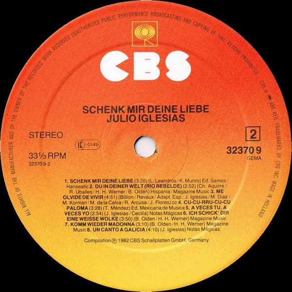Julio Iglesias : Schenk Mir Deine Liebe (LP, Comp, Club)