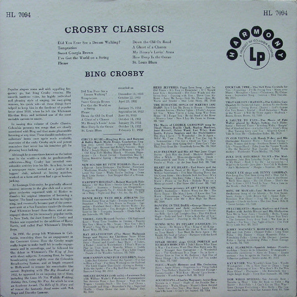 Bing Crosby : Crosby Classics (LP, Comp, Mono)