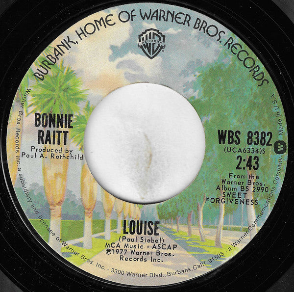 Bonnie Raitt : Runaway / Louise (7", Styrene, Ter)