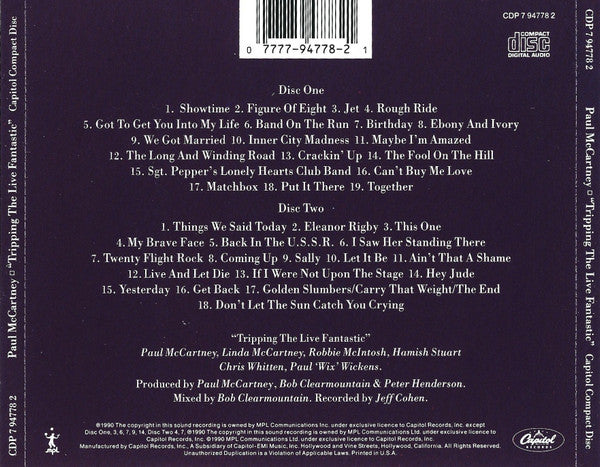 Paul McCartney : Tripping The Live Fantastic (2xCD, Album, Cap)
