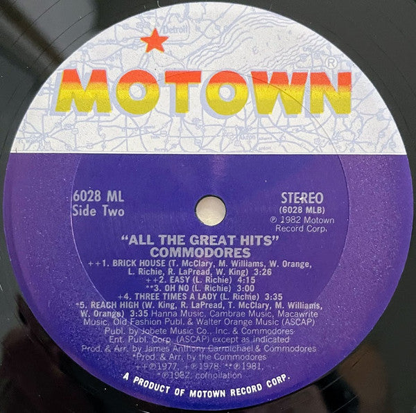 Commodores : All The Great Hits (LP, Comp, Club, Car)