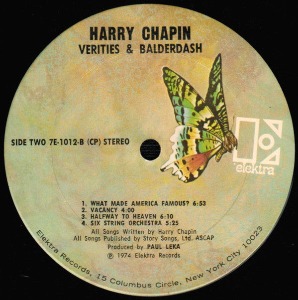 Harry Chapin : Verities & Balderdash (LP, Album, CP )