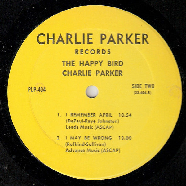 Charlie Parker : The Happy "Bird" (LP, RE)