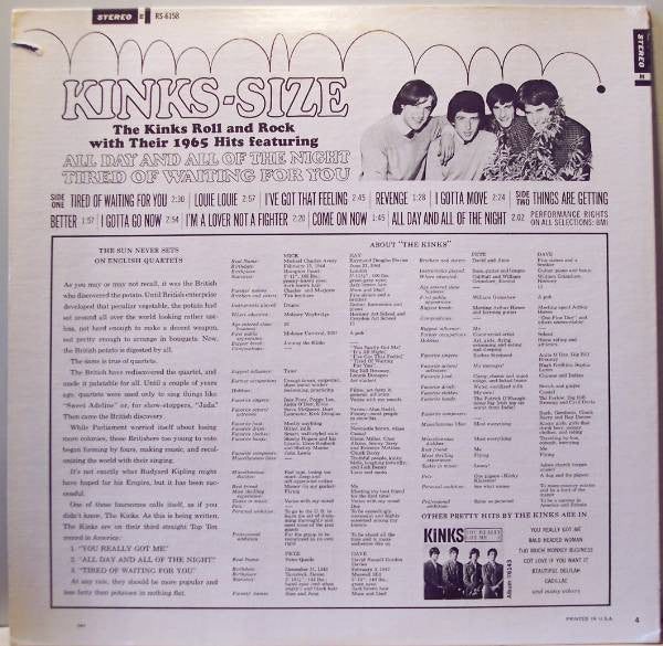 The Kinks : Kinks-Size (LP, Album)