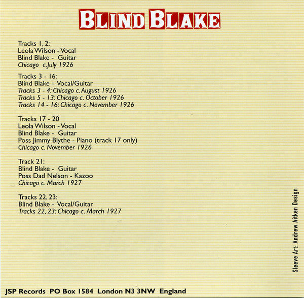 Blind Blake : All The Published Sides (5xCD, Comp, RM + Box)