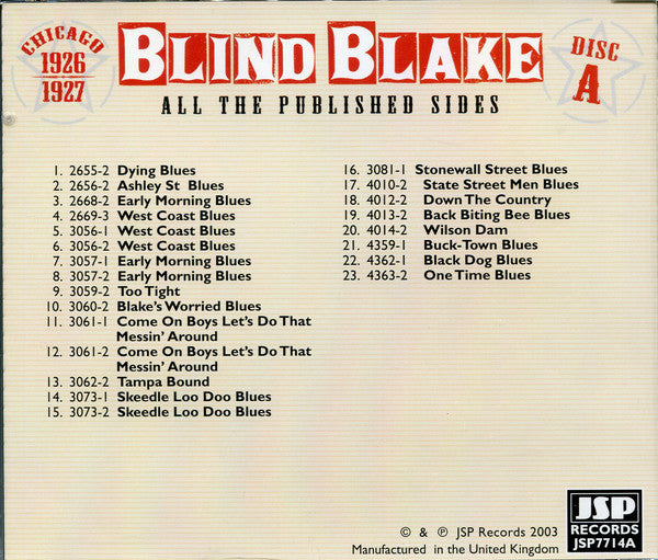Blind Blake : All The Published Sides (5xCD, Comp, RM + Box)