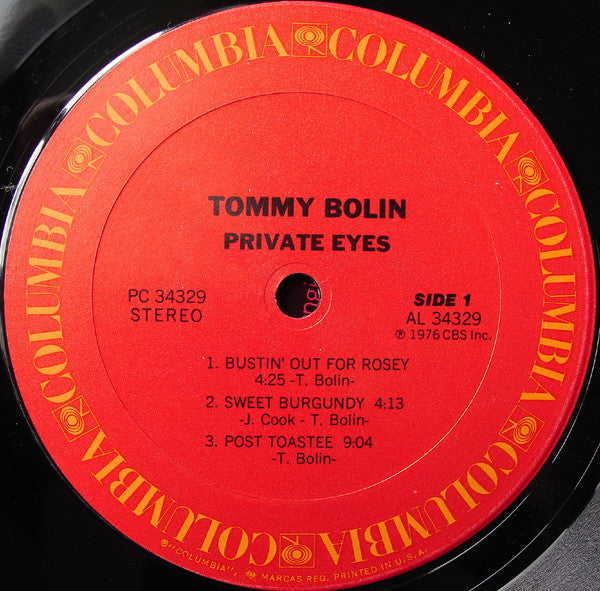 Tommy Bolin : Private Eyes (LP, Album, Pit)