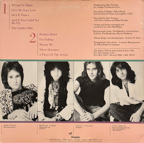 The Babys : Broken Heart (LP, Album, Ter)