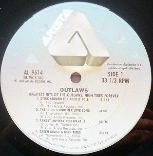 Outlaws : Greatest Hits Of The Outlaws, High Tides Forever (LP, Comp, Ter)