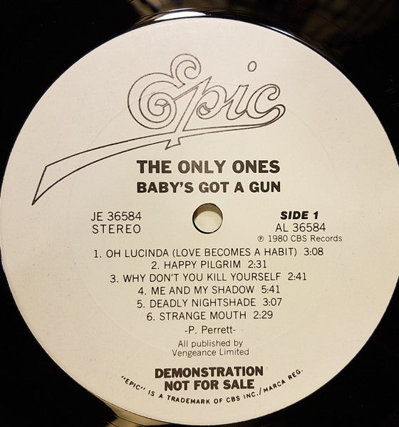 The Only Ones : Baby's Got A Gun (LP, Album, Promo)