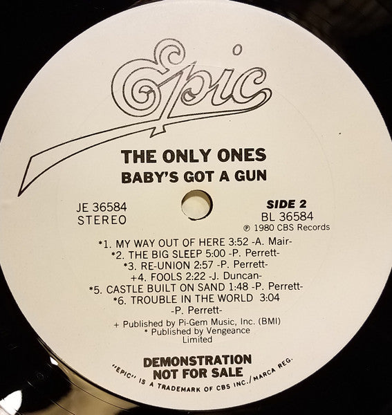 The Only Ones : Baby's Got A Gun (LP, Album, Promo)