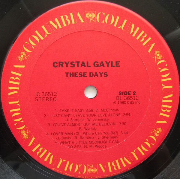 Crystal Gayle : These Days (LP, Album, Pit)