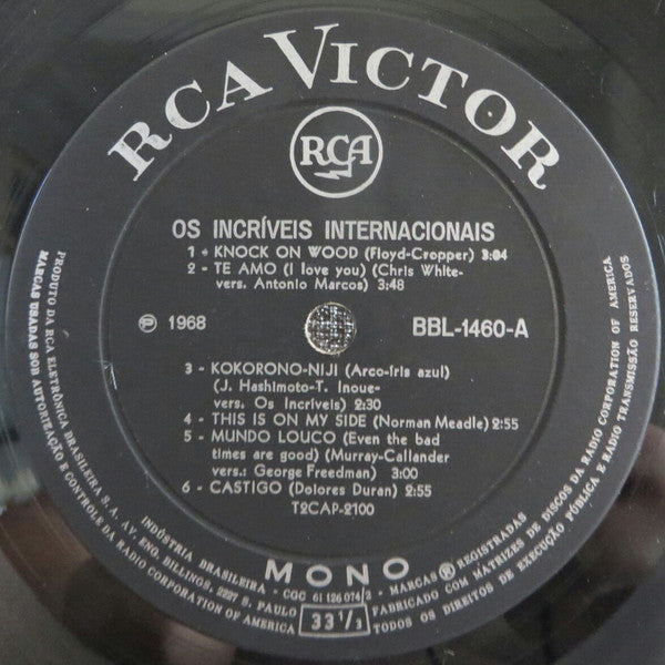 Os Incríveis : Os Incríveis Internacionais (LP, Album, Mono)