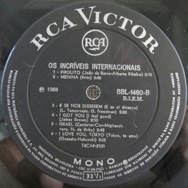 Os Incríveis : Os Incríveis Internacionais (LP, Album, Mono)