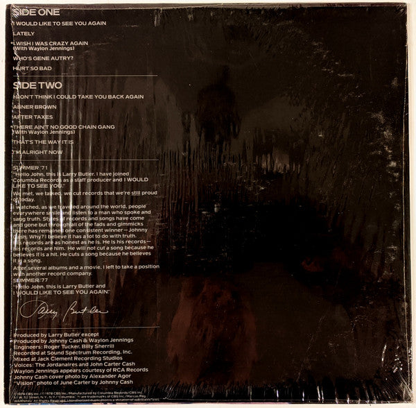 Johnny Cash : I Would Like To See You Again (LP, Album, Ter)